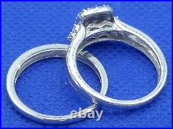 H Samuel 9ct White Gold 0.5 Ct Diamond Ring Perfect Fit Bridal Set Sz M. 5 4.8g