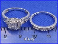 H Samuel 9ct White Gold 0.5 Ct Diamond Ring Perfect Fit Bridal Set Sz M. 5 4.8g