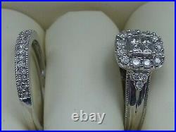 H Samuel 9ct White Gold 0.5 Ct Diamond Ring Perfect Fit Bridal Set Sz M. 5 4.8g