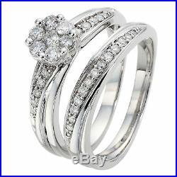 H Samuel 9ct White Gold 0.50 Carat Diamond Ring Perfect Fit Bridal Set K-L 5.9g