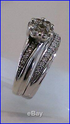 H Samuel 9ct White Gold 0.50 Carat Diamond Ring Perfect Fit Bridal Set K-L 5.9g