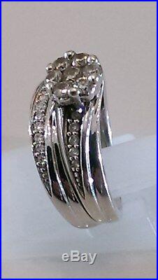 H Samuel 9ct White Gold 0.50 Carat Diamond Ring Perfect Fit Bridal Set K-L 5.9g