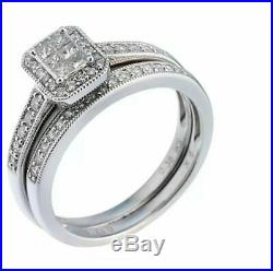 H Samuel 9ct White Gold 0.50 Carat Diamond Ring Perfect Fit Bridal Set L. 5 5.1g