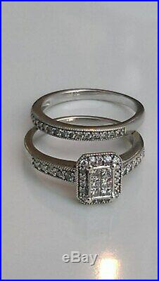 H Samuel 9ct White Gold 0.50 Carat Diamond Ring Perfect Fit Bridal Set L. 5 5.1g