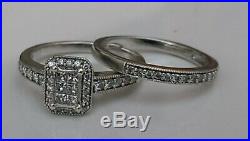 H Samuel 9ct White Gold 0.50 Carat Diamond Ring Perfect Fit Bridal Set L. 5 5.1g