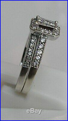 H Samuel 9ct White Gold 0.50 Carat Diamond Ring Perfect Fit Bridal Set L. 5 5.1g