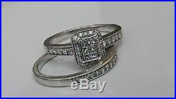 H Samuel 9ct White Gold 0.50 Carat Diamond Ring Perfect Fit Bridal Set L. 5 5.1g