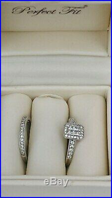 H Samuel 9ct White Gold 0.50 Carat Diamond Ring Perfect Fit Bridal Set L. 5 5.1g