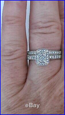 H Samuel 9ct White Gold 0.50 Carat Diamond Ring Perfect Fit Bridal Set L. 5 5.1g