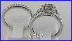 H Samuel 9ct White Gold 0.50 Carat Diamond Ring Perfect Fit Bridal Set M 4.5g