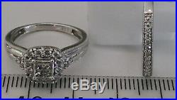 H Samuel 9ct White Gold 0.50 Carat Diamond Ring Perfect Fit Bridal Set M 4.5g