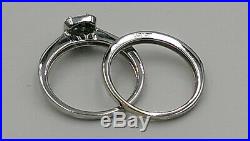 H Samuel 9ct White Gold 0.50 Carat Diamond Ring Perfect Fit Bridal Set O 5.1g