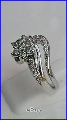 H Samuel 9ct White Gold 0.50 Carat Diamond Ring Perfect Fit Bridal Set P 5.5g