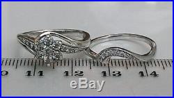 H Samuel 9ct White Gold 0.50 Carat Diamond Ring Perfect Fit Bridal Set P 5.5g