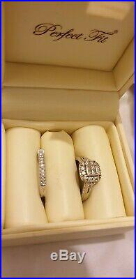 H Samuel 9ct White Gold 0.50 Ct Diamond Ring Perfect Fit Bridal Set O. 5