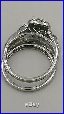 H Samuel 9ct White Gold 0.50 Ct Diamond Ring Perfect Fit Bridal Set Size L 4.5g