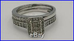 H Samuel 9ct White Gold 0.50 Ct Diamond Ring Perfect Fit Bridal Set Sz M 5.0g