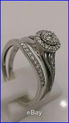 H Samuel 9ct White Gold 0.50 Ct Diamond Ring Perfect Fit Bridal Set Sz R. 5 4.7g