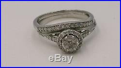 H Samuel 9ct White Gold 0.50 Ct Diamond Ring Perfect Fit Bridal Set Sz R. 5 4.7g