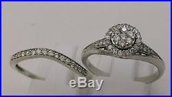 H Samuel 9ct White Gold 0.50 Ct Diamond Ring Perfect Fit Bridal Set Sz R. 5 4.7g