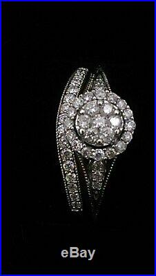 H Samuel 9ct White Gold 0.50 Ct Diamond Ring Perfect Fit Bridal Set Sz R. 5 4.7g