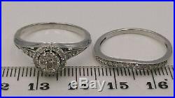 H Samuel 9ct White Gold 0.50 Ct Diamond Ring Perfect Fit Bridal Set Sz R. 5 4.7g
