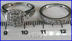 H Samuel 9ct White Gold 0.66 Ct Diamond Ring Perfect Fit Bridal Set Sz I 5.1g