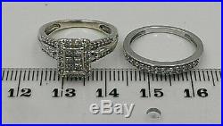 H Samuel 9ct White Gold 0.66 Ct Diamond Ring Perfect Fit Bridal Set Sz K 4.6g