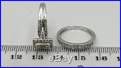 H Samuel 9ct White Gold 0.66 Ct Diamond Ring Perfect Fit Bridal Set Sz K 4.6g