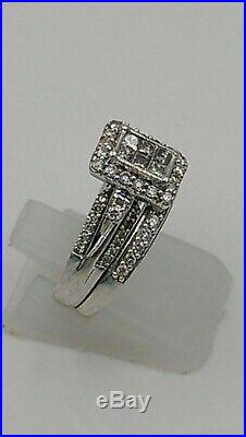 H Samuel 9ct White Gold 0.66 Ct Diamond Ring Perfect Fit Bridal Set Sz K 4.6g