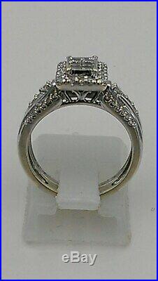 H Samuel 9ct White Gold 0.66 Ct Diamond Ring Perfect Fit Bridal Set Sz K 4.6g