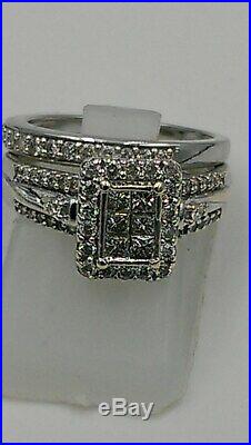 H Samuel 9ct White Gold 0.66 Ct Diamond Ring Perfect Fit Bridal Set Sz K 4.6g