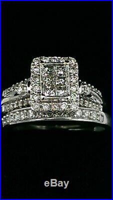 H Samuel 9ct White Gold 0.66 Ct Diamond Ring Perfect Fit Bridal Set Sz K 4.6g