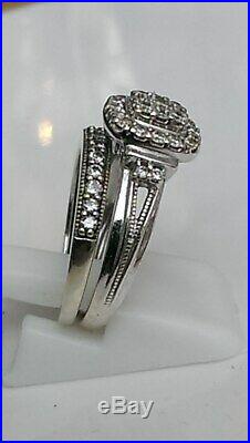 H Samuel 9ct White Gold 0.66 Ct Diamond Ring Perfect Fit Bridal Set Sz K. 5 5.6g