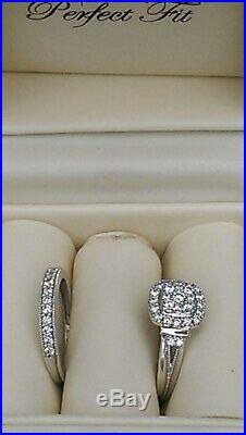 H Samuel 9ct White Gold 0.66 Ct Diamond Ring Perfect Fit Bridal Set Sz K. 5 5.6g