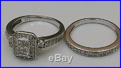 H Samuel 9ct White Gold 0.66 Ct Diamond Ring Perfect Fit Bridal Set Sz M 4.8g