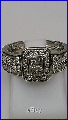 H Samuel 9ct White Gold 0.66 Ct Diamond Ring Perfect Fit Bridal Set Sz M 4.8g