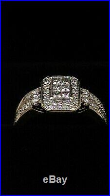 H Samuel 9ct White Gold 0.66 Ct Diamond Ring Perfect Fit Bridal Set Sz M 4.8g