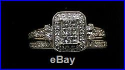 H Samuel 9ct White Gold 0.66 Ct Diamond Ring Perfect Fit Bridal Set Sz M 4.8g