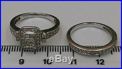 H Samuel 9ct White Gold 0.66 Ct Diamond Ring Perfect Fit Bridal Set Sz M 4.8g