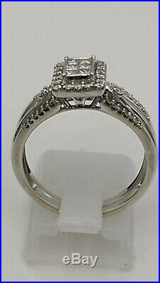 H Samuel 9ct White Gold 0.66 Ct Diamond Ring Perfect Fit Bridal Set Sz R 5.0g