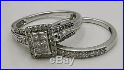 H Samuel 9ct White Gold 0.66 Ct Diamond Ring Perfect Fit Bridal Set Sz R 5.0g