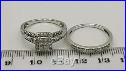 H Samuel 9ct White Gold 0.66 Ct Diamond Ring Perfect Fit Bridal Set Sz R 5.0g