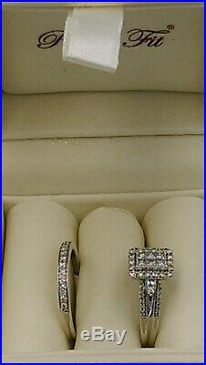 H Samuel 9ct White Gold 0.66 Ct Diamond Ring Perfect Fit Bridal Set Sz R 5.0g