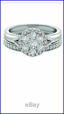 H Samuel 9ct White Gold 0.75 Carat Diamond Ring Perfect Fit Bridal Set Size I