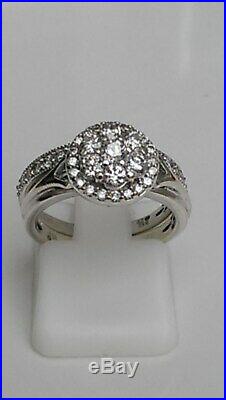 H Samuel 9ct White Gold 0.75 Carat Diamond Ring Perfect Fit Bridal Set Size I