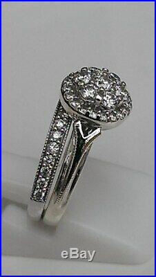 H Samuel 9ct White Gold 0.75 Carat Diamond Ring Perfect Fit Bridal Set Size I