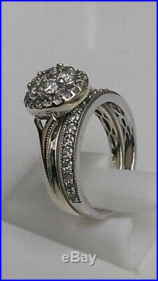 H Samuel 9ct White Gold 0.75 Carat Diamond Ring Perfect Fit Bridal Set Size I