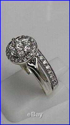 H Samuel 9ct White Gold 0.75 Carat Diamond Ring Perfect Fit Bridal Set Size I