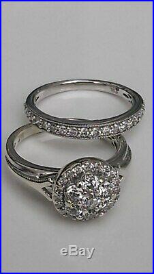 H Samuel 9ct White Gold 0.75 Carat Diamond Ring Perfect Fit Bridal Set Size I